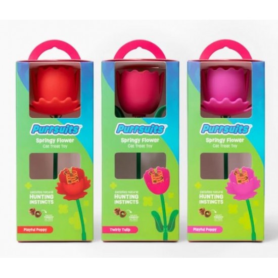 Springy Flower Cat Treat Toy