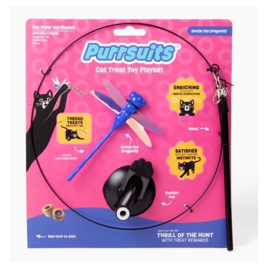 Dragonfly Tease Wand Cat Treat Toy Playset