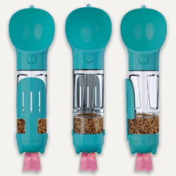 4-in-1 Pet Water Bottle, Treats, Scooper & Poop Bag