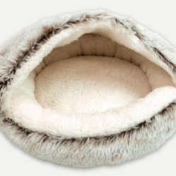 Hooded Plush Pet Bed