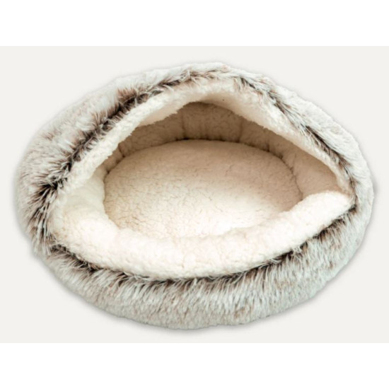 Hooded Plush Pet Bed