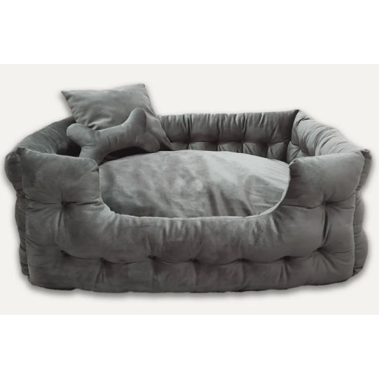 Luxury Velour Pet Bed with Accessories