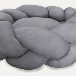 Round Suede Braided Pet Bed