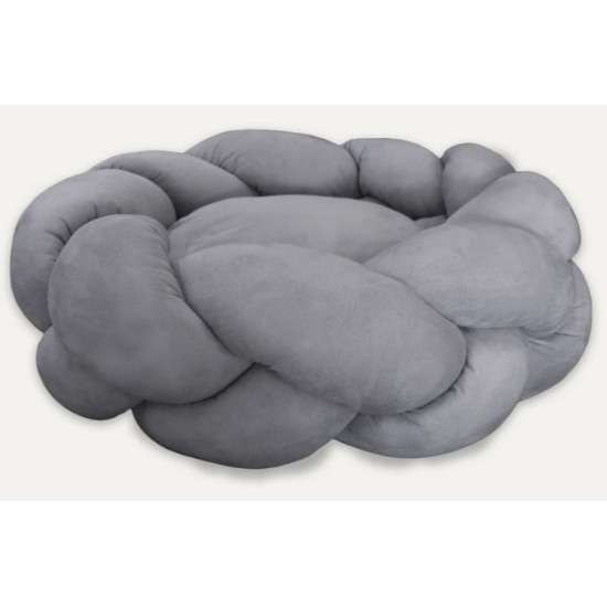 Round Suede Braided Pet Bed