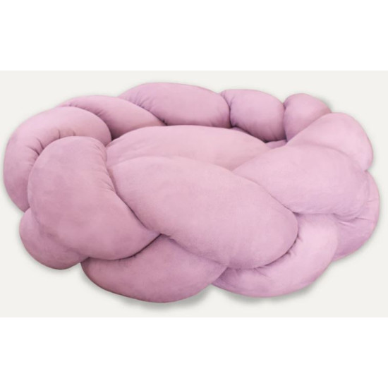 Round Suede Braided Pet Bed