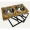 3-in-1 Adjustable Mango Wood Double Feeder