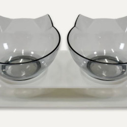 Ergonomic Double Bowl Cat Feeder