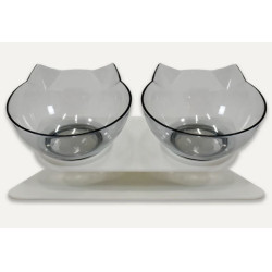 Ergonomic Double Bowl Cat Feeder