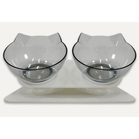Ergonomic Double Bowl Cat Feeder