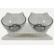 Ergonomic Double Bowl Cat Feeder