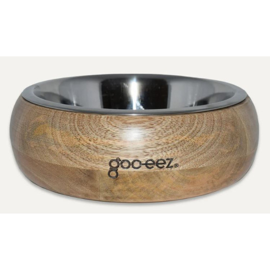 Round Mango Wood Stainless Steel Bowl