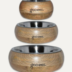 Round Mango Wood Stainless Steel Bowl