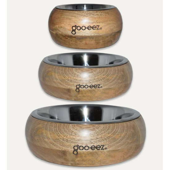 Round Mango Wood Stainless Steel Bowl