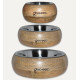 Round Mango Wood Stainless Steel Bowl