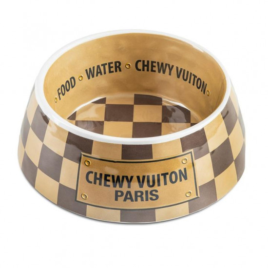 Chewy Vuiton Bowl - Checker