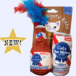 Cat Blue Ribbon