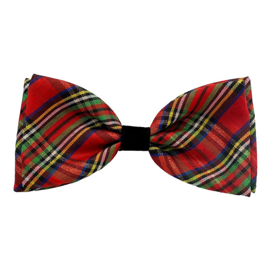 Bow Ties/Pinwheels - Shiny Christmas Plaid