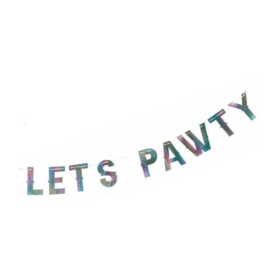 Let's Pawty Iridescent Celebration Banner