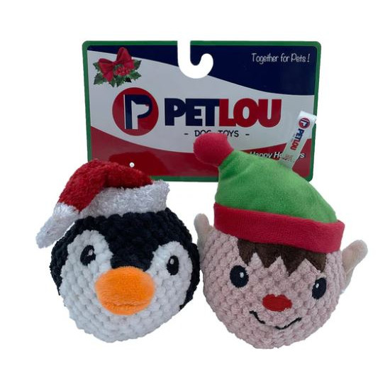 Christmas EZ Squeaky Balls - Penguin & Elf
