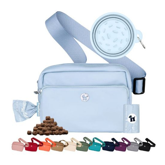 3-in-1 Crossbody Bag with Matching Poop Bags & Travel Bowl