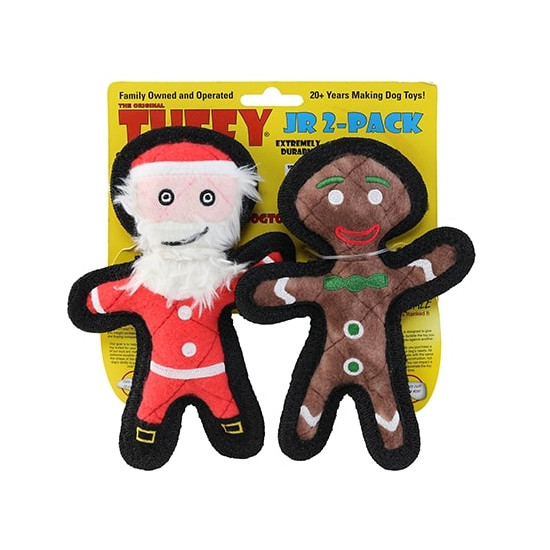 Tuffy - Jr Holiday Santa & Gingerbread Man 2pk